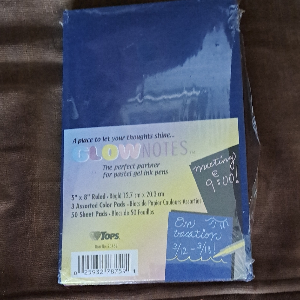 Glow Notes Blue Notepad